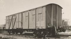 US Army boxcar built by Camp Pullman at La Rochelle France in July 1918