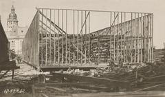 Construction of military barracks at Camp Pullman in La Rochelle, France, July 1918