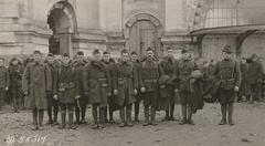 Detachment of soldiers leaving La Rochelle to Bordeaux, January 1918