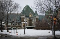 Gare du Palais train station in Quebec city with historic architecture and clock tower