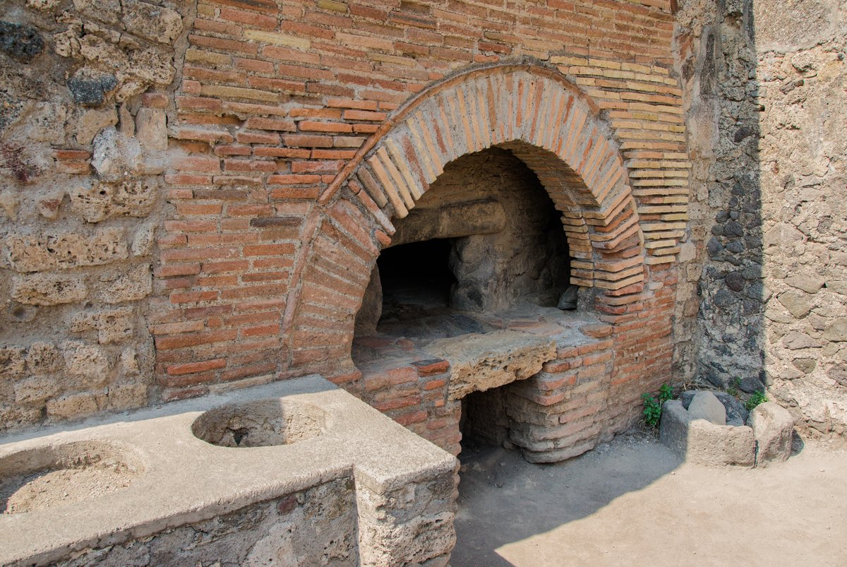 Ancient oven in Pompeii, Italy with stone construction