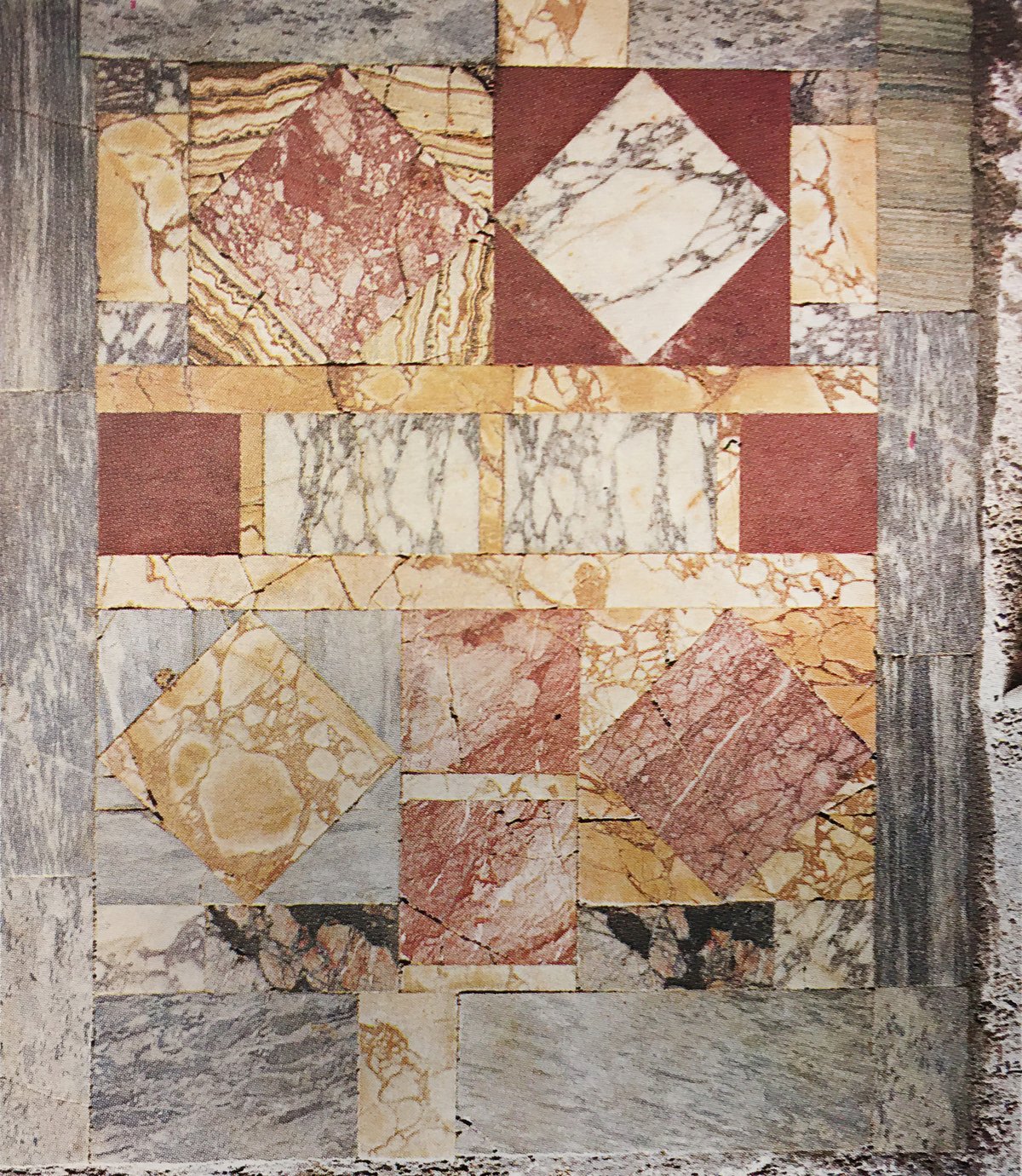 Triclinium Opus Sectile mosaic floor in the House of the Prince of Naples, Pompeii, 1st century CE