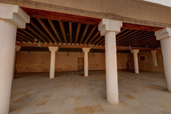 Interior view of Al-Turaif Mosque showcasing Islamic architectural details in Diriyah, Saudi Arabia