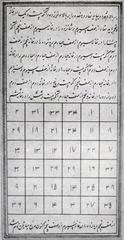 16th century Persian magic square from the Book of Wonders in Egyptian National Library