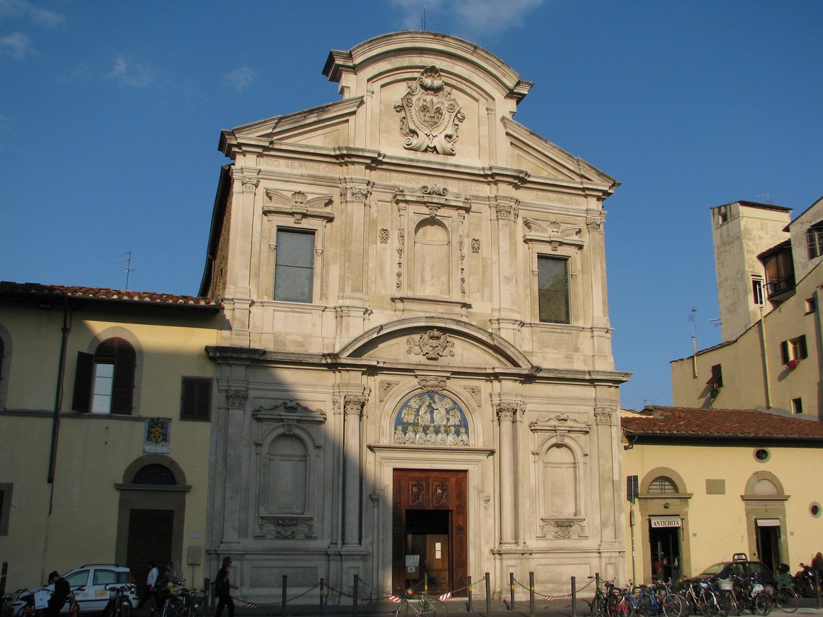 Church in Florence with Amerigo Vespucci's tombstone
