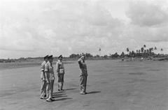 General Kruls giving a military salute at Kemajoran airport, Batavia, 1947