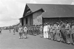 General H.J. Kruls welcomed by a large crowd at Kemajoran Airport in Batavia on May 1, 1947