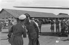 General H.J. Kruls welcomed by a large crowd at Kemajoran Airport, Batavia, Indonesia on May 1, 1947