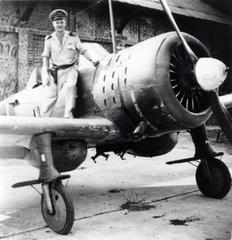 Wrecked Japanese Manshu Ki-79b training aircraft abandoned in Kemajoran, Dutch East Indies, 1946-1947