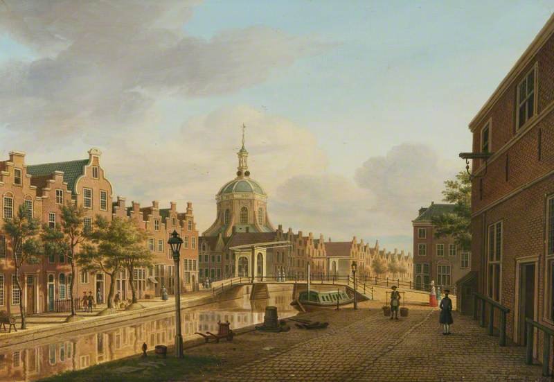 View of the Korte Mare street looking south, painted by Paulus Constantijn La Fargue