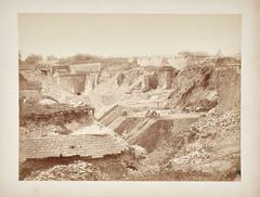 Dismantling works of the plain front of Luxembourg fortress in 1869