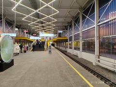 Filatov Lug station platform with staircases in Moscow Metro