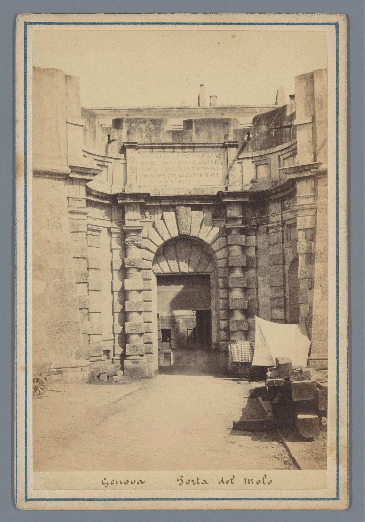 View of Porta del Molo in Genoa Italy
