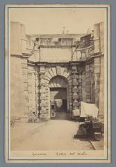 View of Porta del Molo in Genoa Italy