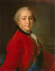 Portrait of Ivan Shuvalov in a rich red kaftan by F. Rokotov