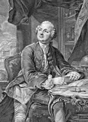 Portrait engraving of Mikhail Lomonosov from 1757 by Etienne Fessard and Christian-Albert Wortmann