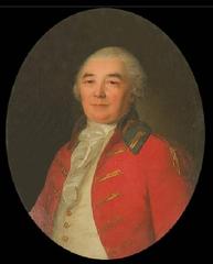 Portrait of an unknown officer in a red uniform, presumably Moscow University uniform, painted by F.S. Rokotov in the 1790s