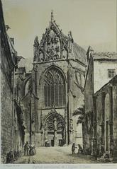 Saint Remi Church south portal in Reims showing detailed medieval stone carvings