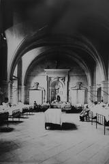 Late 19th century view of the old Saint-Remi Abbey used as a hospital