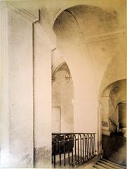Black and white historical photo of Abbaye Saint-Rémi in 1890