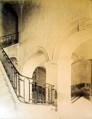 Historical black and white photo of Abbaye Saint-Remi taken in 1890