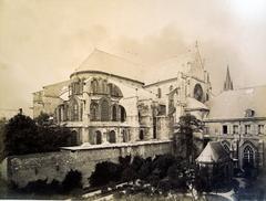 Black and white historic photo of Abbaye St Remi Rothier from 1890