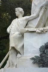 Monument to Giuseppe Mazzini in Genoa, Italy, featuring a bronze statue on a stone pedestal