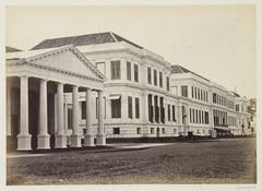 Exterior view of the Palace of Daendels on the Waterloo Square in Batavia around 1857-1870