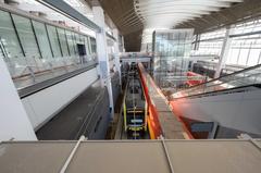 Train undergoing testing at LAX Metro Transit Center station in December 2024