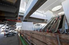 LAX Metro Transit Center station construction site in July 2023 showing ongoing development activities