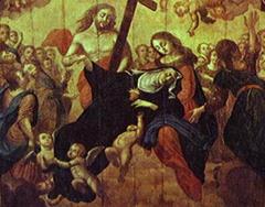Painting of Saint Gertrude the Great's vision and death by Frei Ricardo do Pilar