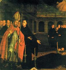 Painting of the death of Saint Jucius at the Monastery of São Bento by Frei Ricardo do Pilar