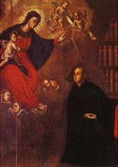 Painting of the apparition of Our Lady to Saint Anselm by Frei Ricardo do Pilar