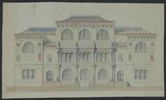 Lenox Library facade elevation architectural drawing in New York