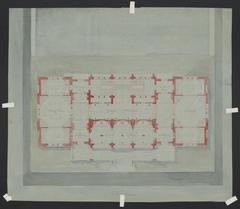 First floor plan of Lenox Library in New York showing masonry walls