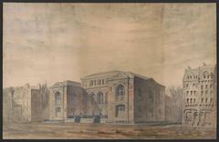 Lenox Library in New York City architectural perspective drawing by R.M. Hunt