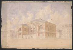 Perspective projection drawing of Lenox Library in New York