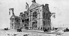 Cartoon satirizing the Lenox Library with exaggerated features