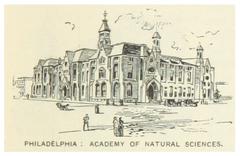 Historic exterior of the Academy of Natural Sciences in Philadelphia in 1891