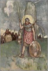 Cuchulainn's death illustrated by Stephen Reid in 1904