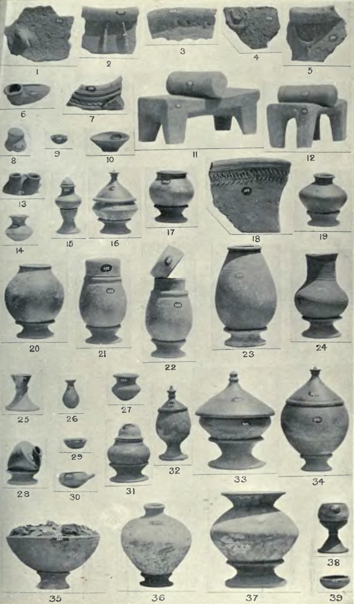 Catalogue page of prehistoric antiquities from Adichanallur and Perumbair showing items 26 to 29