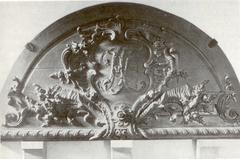 Ornate portal tympanum of the Palais Thurn und Taxis in Frankfurt