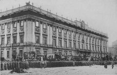 May Day demonstration in front of the Marble Palace in Saint Petersburg, Russia, 1918