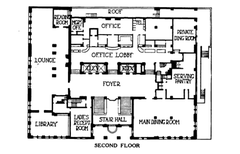 Architectural second floor plan of Allerton Hotel, Chicago, 1924