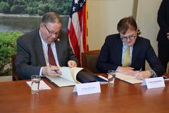Officials discussing strategies to combat Canada wildland fires at U.S. Embassy meeting