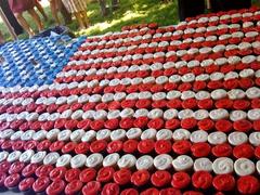 American flag made from cupcakes at U.S. Independence Day celebration