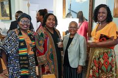 Juneteenth 2024 celebration at the United States Embassy in Canada with attendees and flags