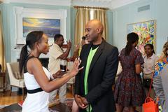 Juneteenth 2024 celebration at United States Embassy in Canada with people gathered and American flag