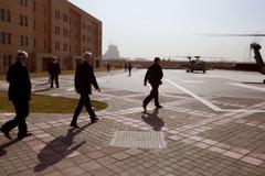 Vice President Joe Biden walking to helicopter at U.S. Embassy Baghdad December 2011