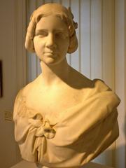 Black and white bust portrait of Jenny Lind, 19th century Swedish opera singer